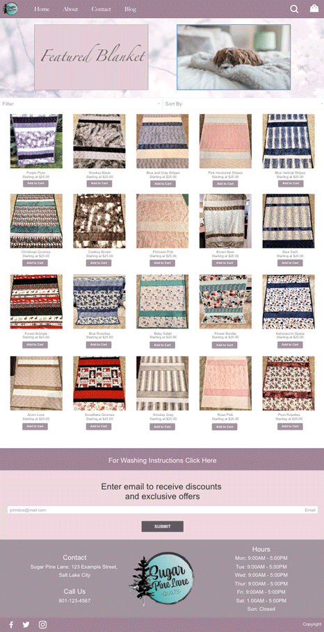 Medium fidelity wireframe of product page